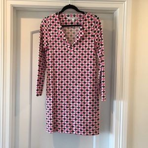Diane Von Furstenberg size 6 pink/blk dress